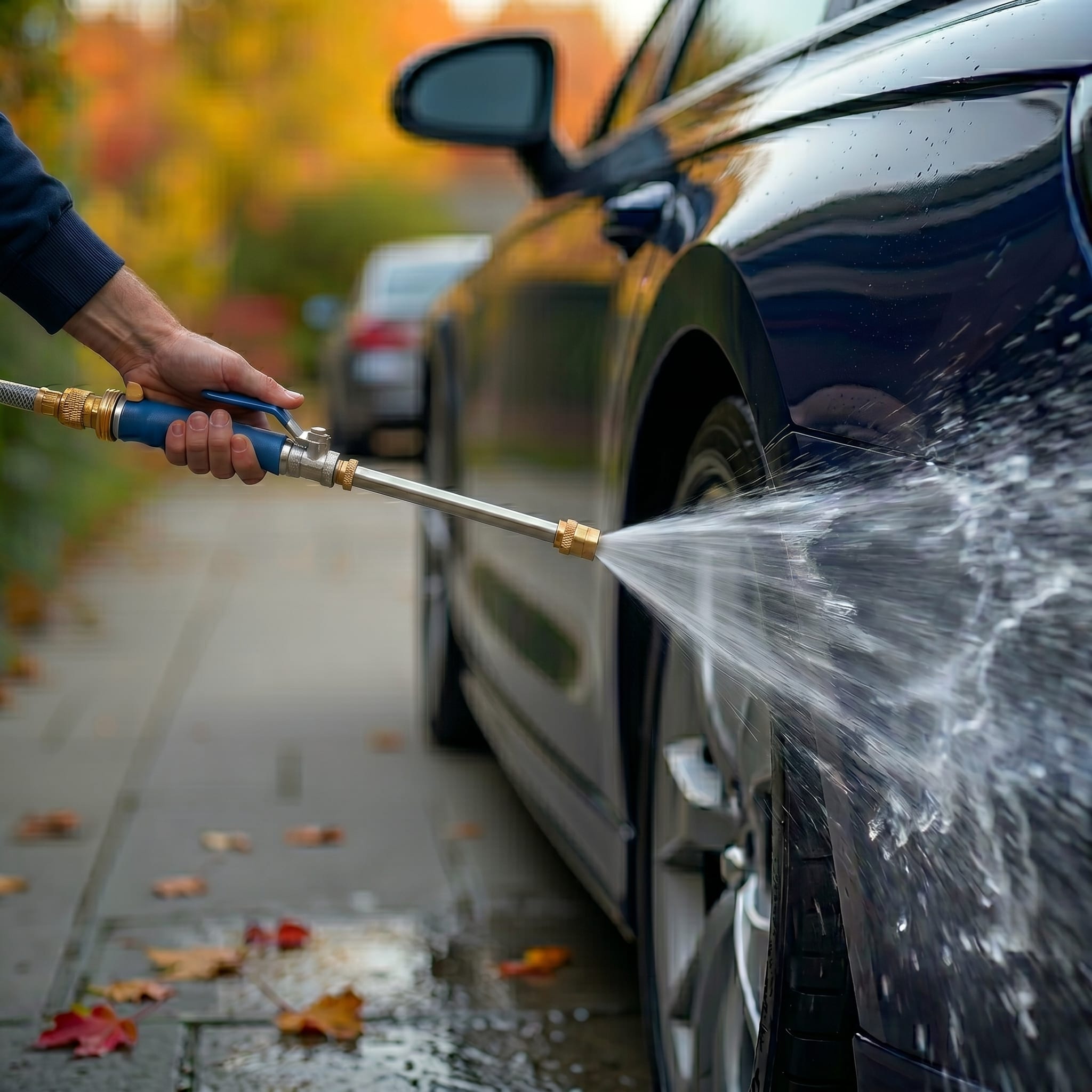 AquaBlast AB-1 washing a car in autumn light